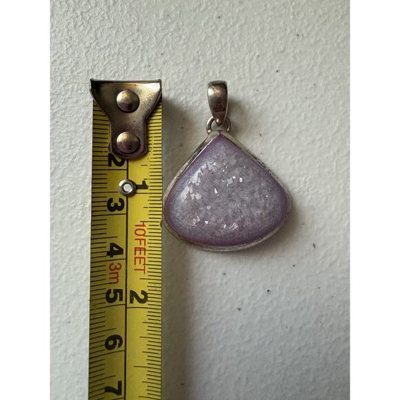 Sterling Silver Purple Agate Pendate - Picture 7 of 8